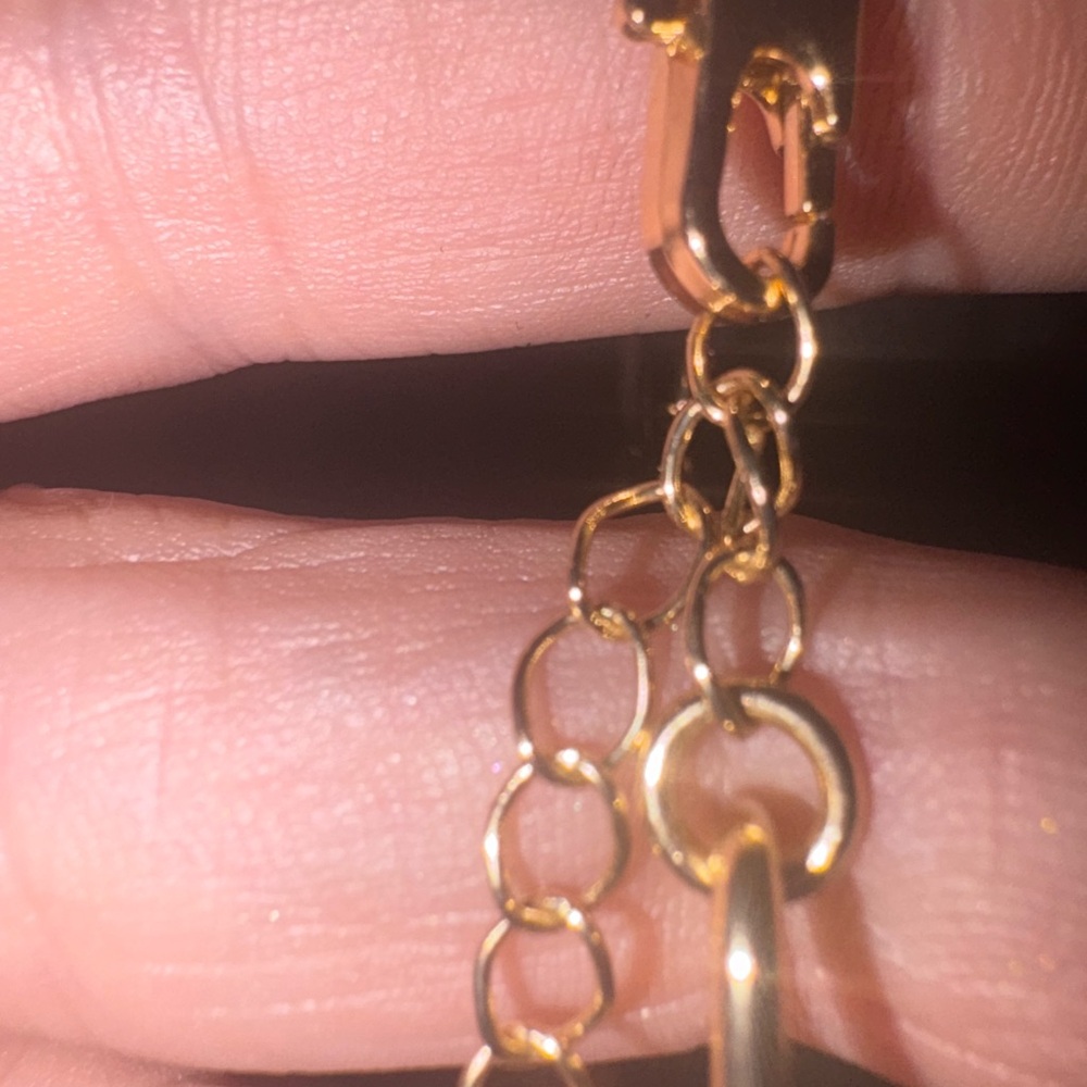 Gold Plated Link Bracelet With Coin Charm 7in With 3in Extender - Picture 8 of 8